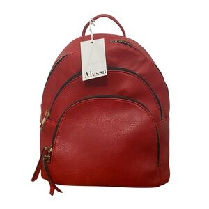 NWT ALYSSA Red Vegan Women's Backpack